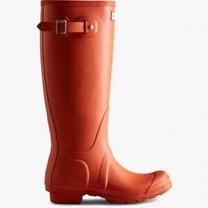 Hunter Original Tall Gloss Orange Rain Boots Women’s Size 8